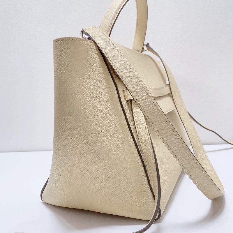 Celine奶茶色顆粒牛皮 手提肩背斜背包27×16×21 98新配件塵袋-6