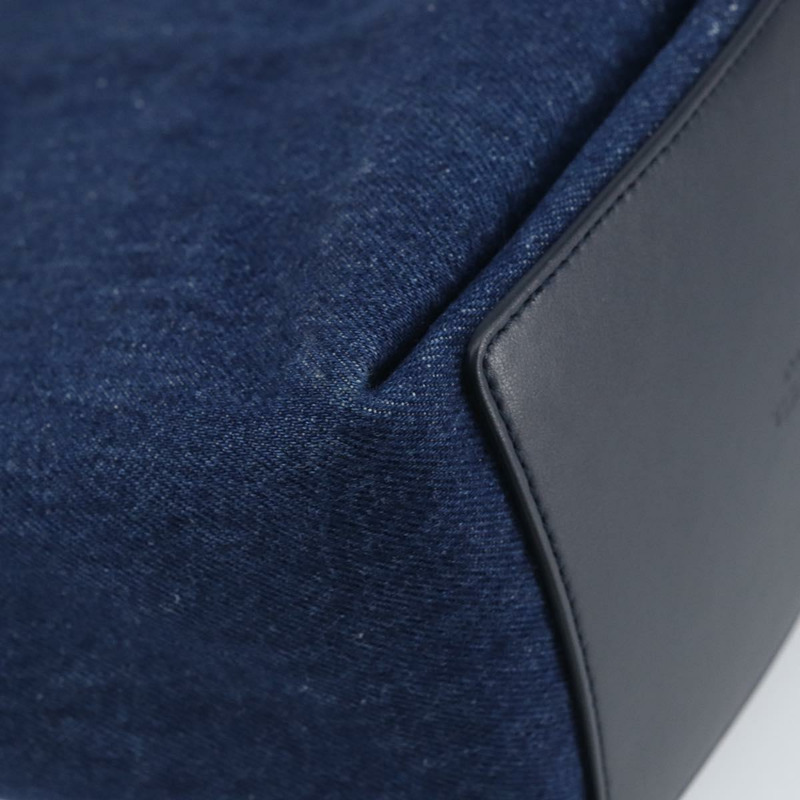 【日本直送】BOTTEGA VENETA 小號翻蓋手提包 牛仔布 2way Blue Gold Auth ka1612SAM-8