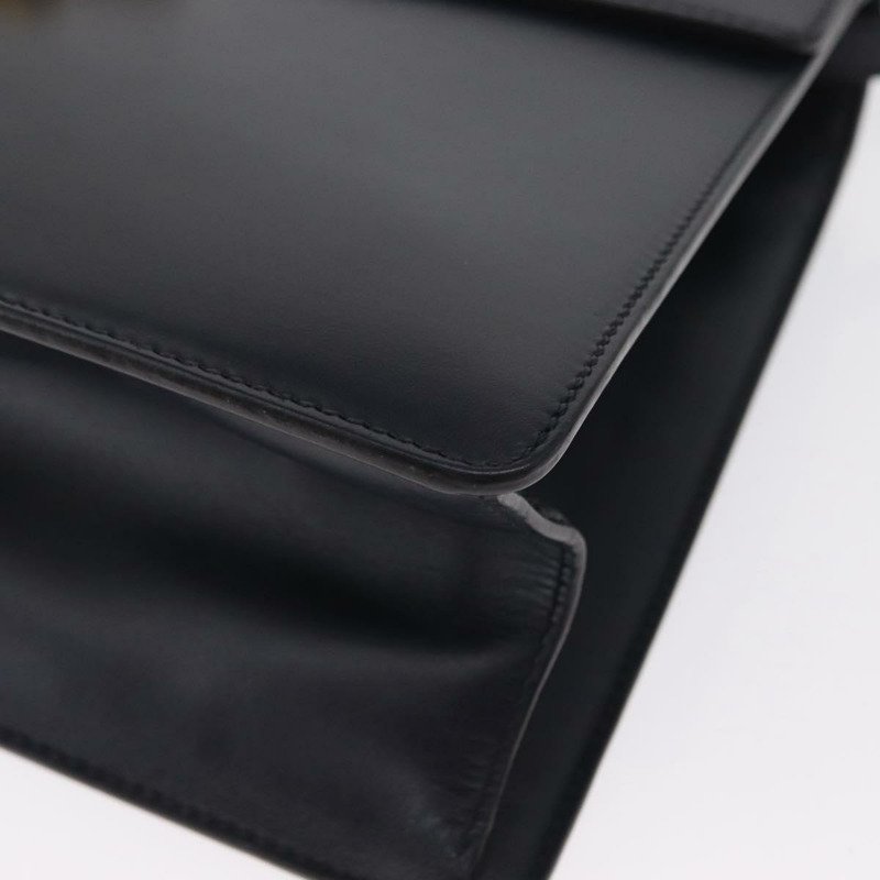 【日本直送】GUCCI Silvi Web Sherry Line 手袋 皮革 2way Navy Gold 431665 Auth ka1697V-15