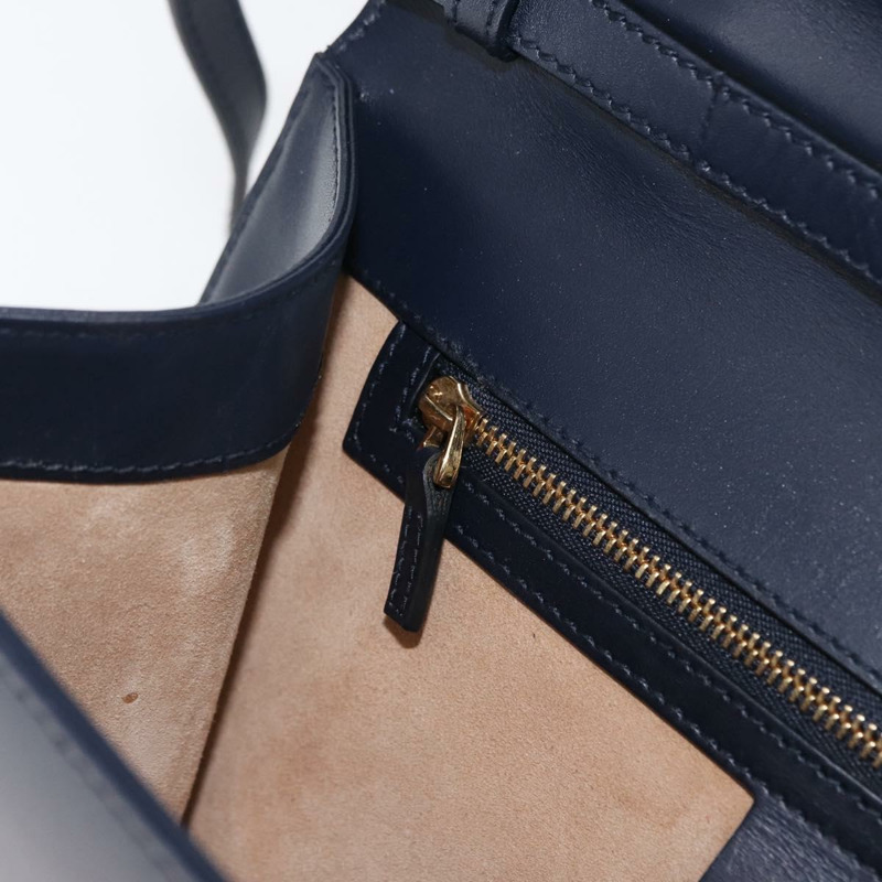 【日本直送】GUCCI Silvi Web Sherry Line 手袋 皮革 2way Navy Gold 431665 Auth ka1697V-23