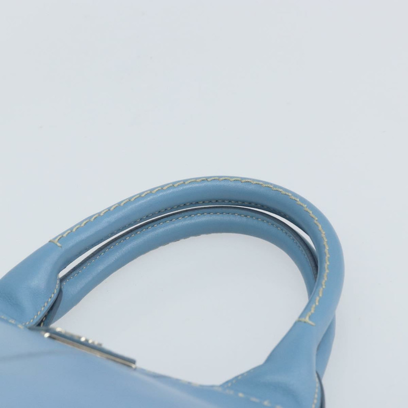 【日本直送】PRADA 手提包 皮革 兩用 淺藍色 銀色 正品 ka1642V-13