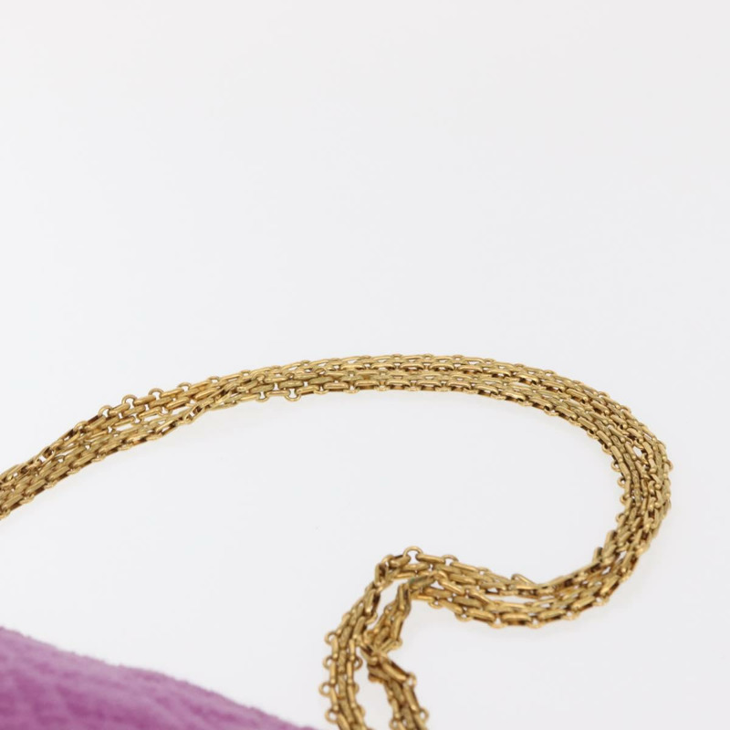 【日本直送】香奈兒鏈條肩背包 斜紋軟呢 紫色 金色 CC 標誌 正品 bs32684A-7