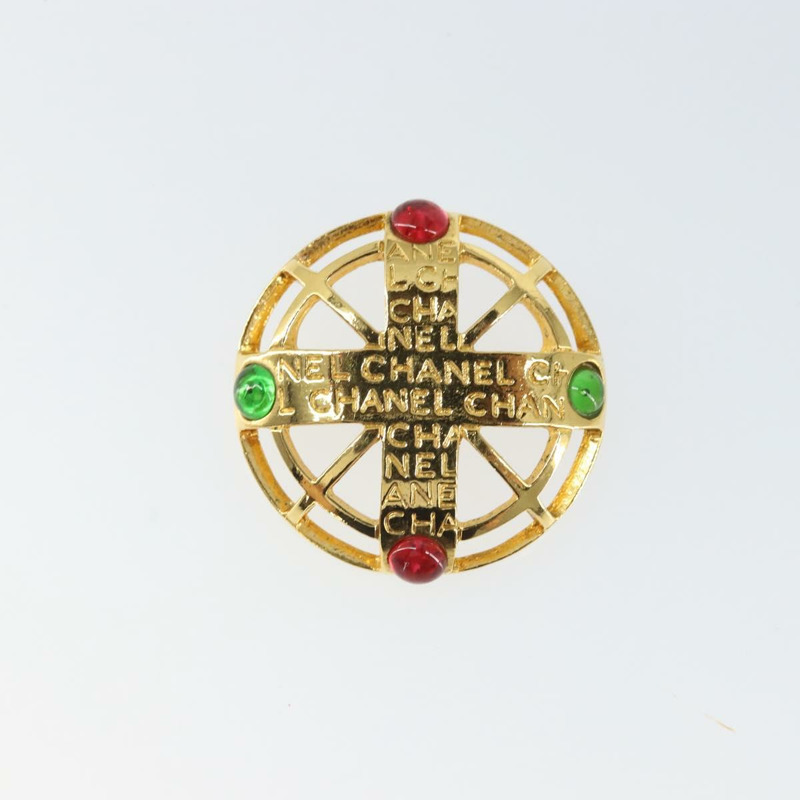 【日本直送】香奈兒金CC金屬胸針 Auth ka1735-1