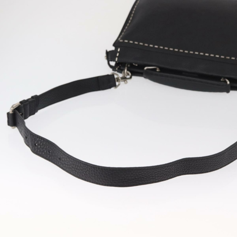 【日本直送】FENDI Selleria Peek A Boo Fit 手提包 皮革 2way 黑色 銀色 Auth ka1663-8