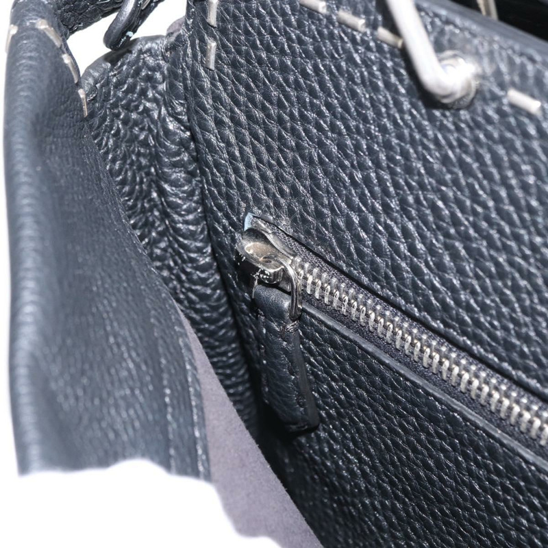 【日本直送】FENDI Selleria Peek A Boo Fit 手提包 皮革 2way 黑色 銀色 Auth ka1663-25