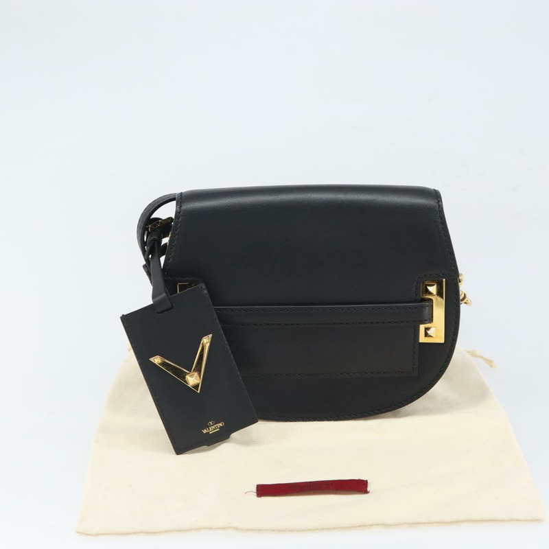 【日本直送】VALENTINO 黑色金色皮革單肩包 正品 ka1669V-11