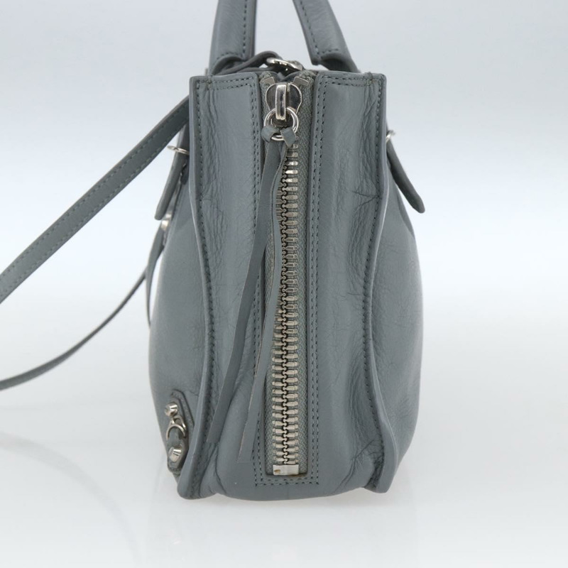 【日本直送】BALENCIAGA Paper 迷你手袋 皮革 兩用 灰色/銀色 305582 正品 ka1629M-3