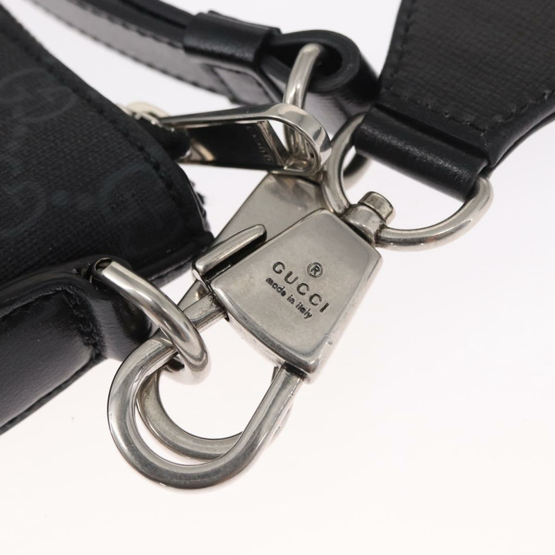 【日本直送】GUCCI GG Supreme 單肩包 PVC 黑銀 723306 正品 ka1628M-17