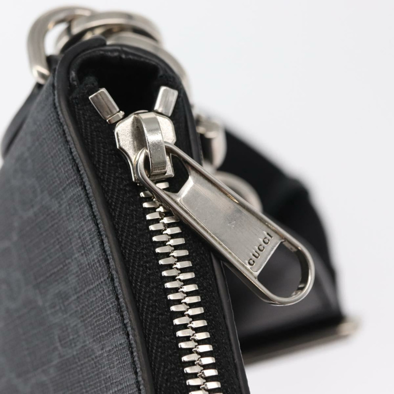 【日本直送】GUCCI GG Supreme 單肩包 PVC 黑銀 723306 正品 ka1628M-18