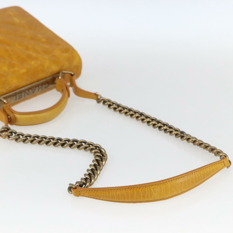 【日本直送】香奈兒 Matelasse 2.55 手提包 皮革 2way 黃色 CC Auth ka1610SAV-7