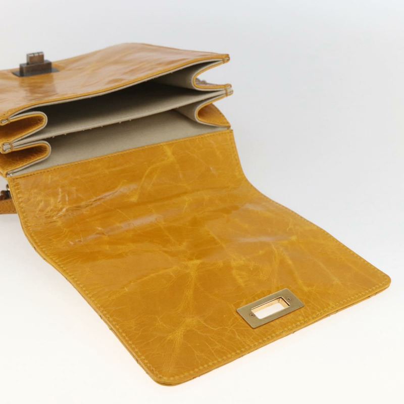 【日本直送】香奈兒 Matelasse 2.55 手提包 皮革 2way 黃色 CC Auth ka1610SAV-8