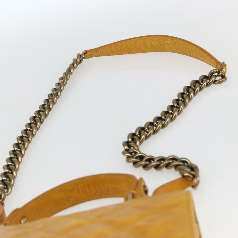 【日本直送】香奈兒 Matelasse 2.55 手提包 皮革 2way 黃色 CC Auth ka1610SAV-14