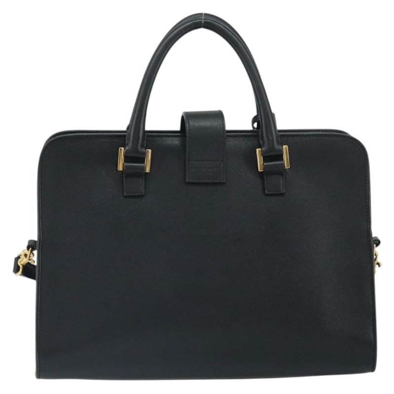 【日本直送】SAINT LAURENT Cabas 手提包 皮革 2way 黑色 金色 Auth ka1623M-1