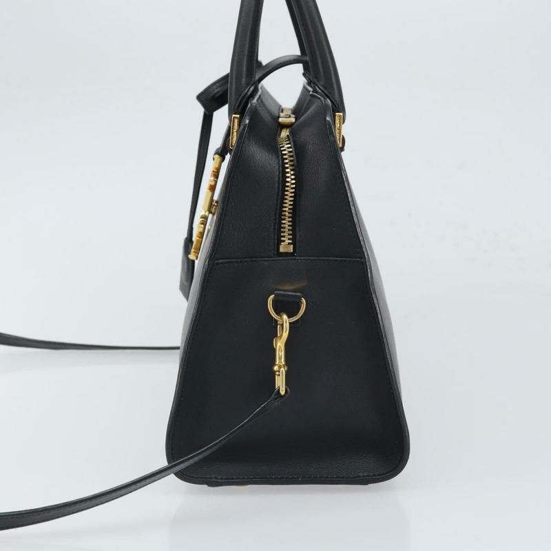 【日本直送】SAINT LAURENT Cabas 手提包 皮革 2way 黑色 金色 Auth ka1623M-2