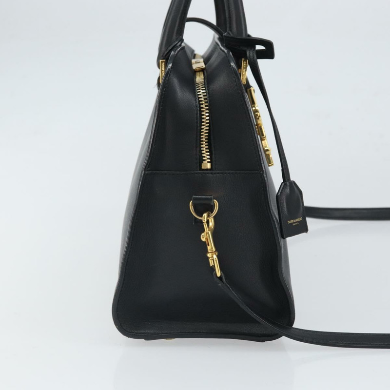 【日本直送】SAINT LAURENT Cabas 手提包 皮革 2way 黑色 金色 Auth ka1623M-3