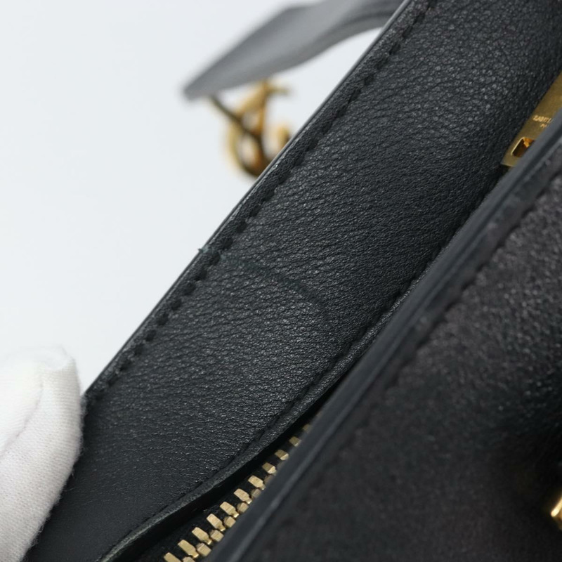 【日本直送】SAINT LAURENT Cabas 手提包 皮革 2way 黑色 金色 Auth ka1623M-8
