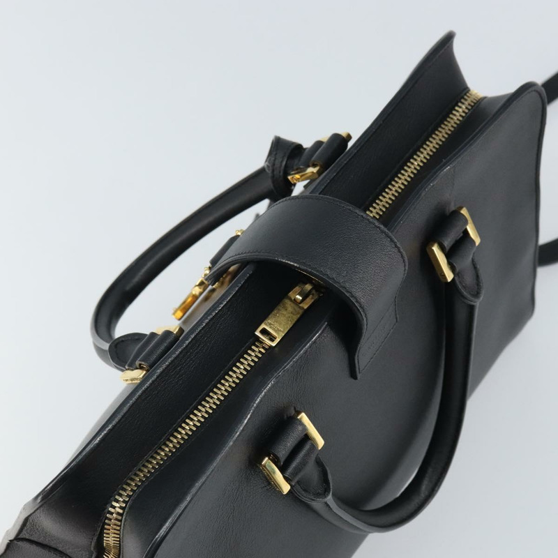 【日本直送】SAINT LAURENT Cabas 手提包 皮革 2way 黑色 金色 Auth ka1623M-13