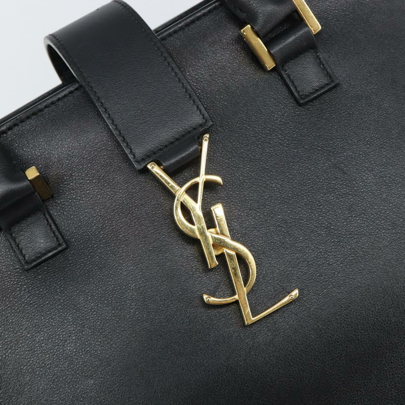【日本直送】SAINT LAURENT Cabas 手提包 皮革 2way 黑色 金色 Auth ka1623M-22