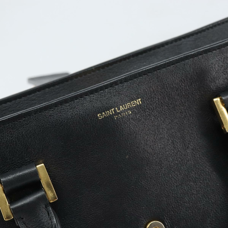 【日本直送】SAINT LAURENT Cabas 手提包 皮革 2way 黑色 金色 Auth ka1623M-24