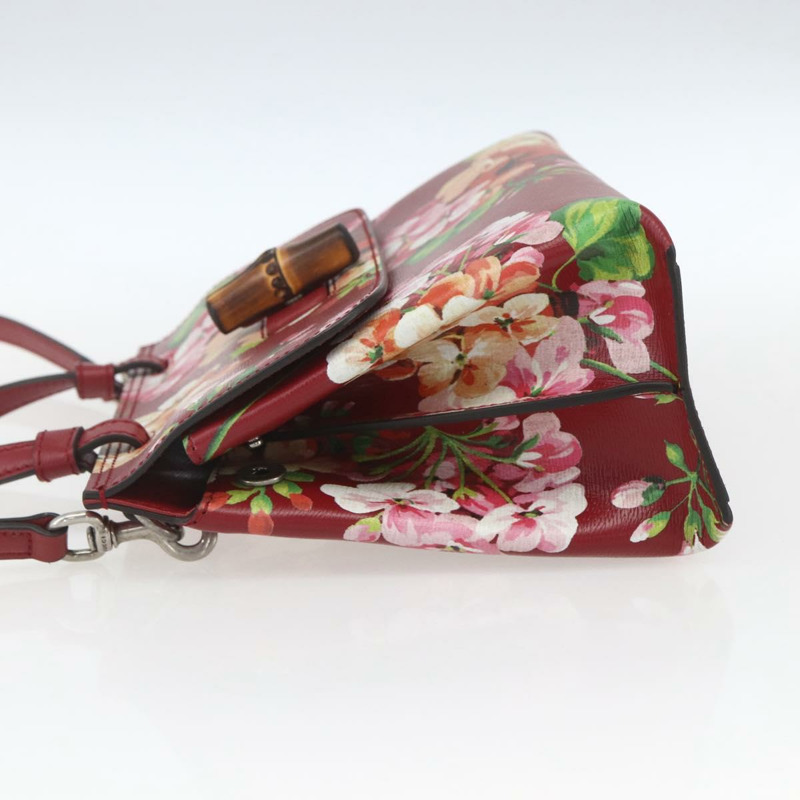 【日本直送】GUCCI Blooms Bamboo Daily 手提包 皮革 2way Multicolor 370831 Auth ka1613M-2