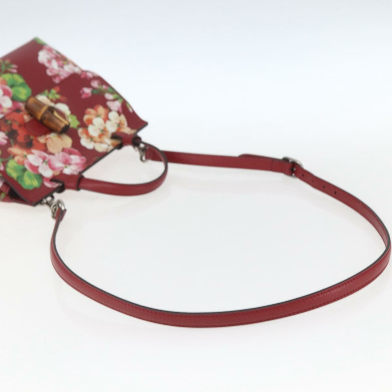 【日本直送】GUCCI Blooms Bamboo Daily 手提包 皮革 2way Multicolor 370831 Auth ka1613M-7