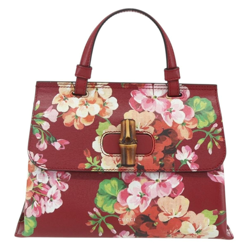 【日本直送】GUCCI Blooms Bamboo Daily 手提包 皮革 2way Multicolor 370831 Auth ka1613M-12