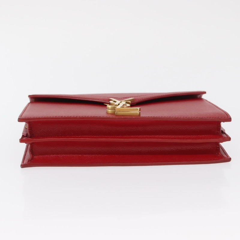 【日本直送】SAINT LAURENT 鏈條 Cassandra 單肩包 皮革 紅色 金色 正品 ka1689SAV-4