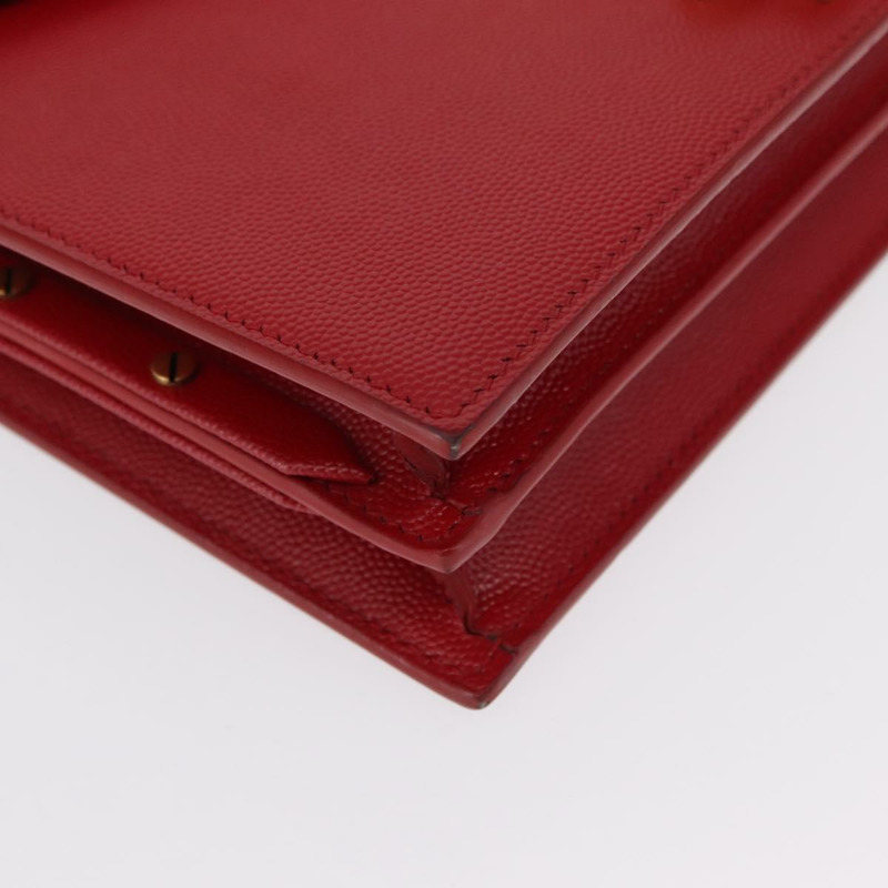 【日本直送】SAINT LAURENT 鏈條 Cassandra 單肩包 皮革 紅色 金色 正品 ka1689SAV-8