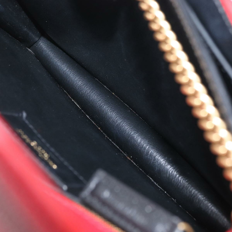 【日本直送】SAINT LAURENT 鏈條 Cassandra 單肩包 皮革 紅色 金色 正品 ka1689SAV-10