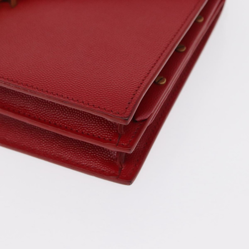 【日本直送】SAINT LAURENT 鏈條 Cassandra 單肩包 皮革 紅色 金色 正品 ka1689SAV-14