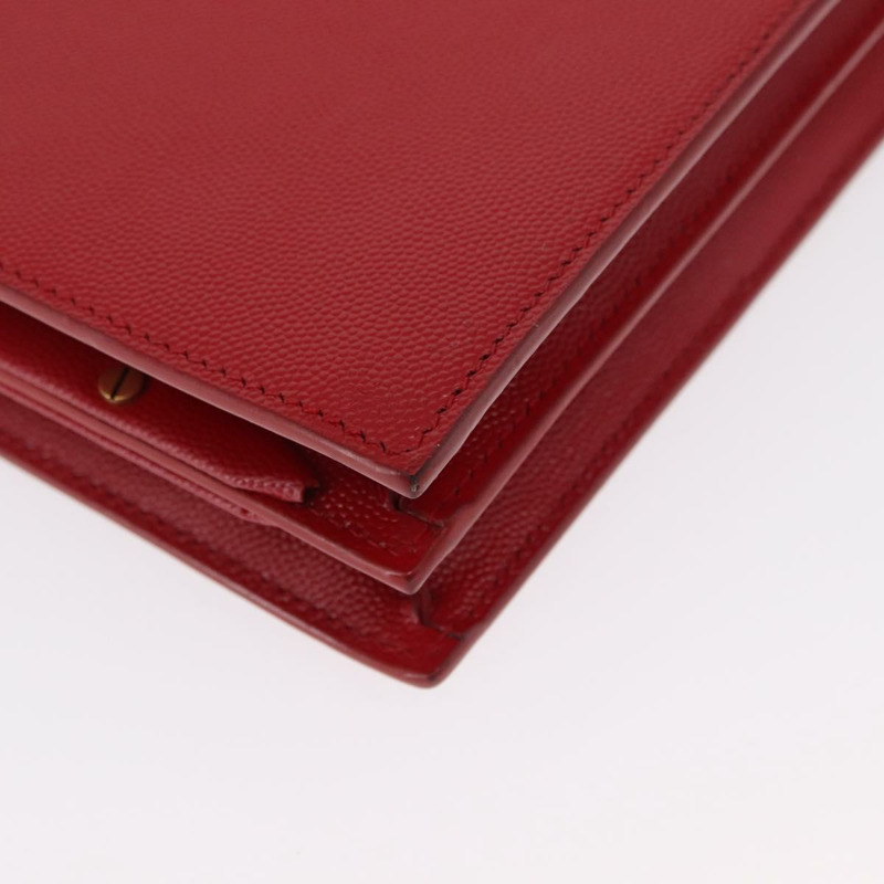 【日本直送】SAINT LAURENT 鏈條 Cassandra 單肩包 皮革 紅色 金色 正品 ka1689SAV-15