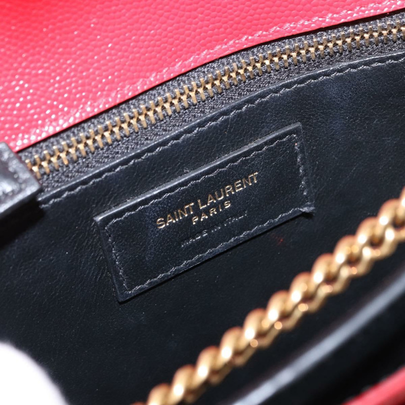 【日本直送】SAINT LAURENT 鏈條 Cassandra 單肩包 皮革 紅色 金色 正品 ka1689SAV-18