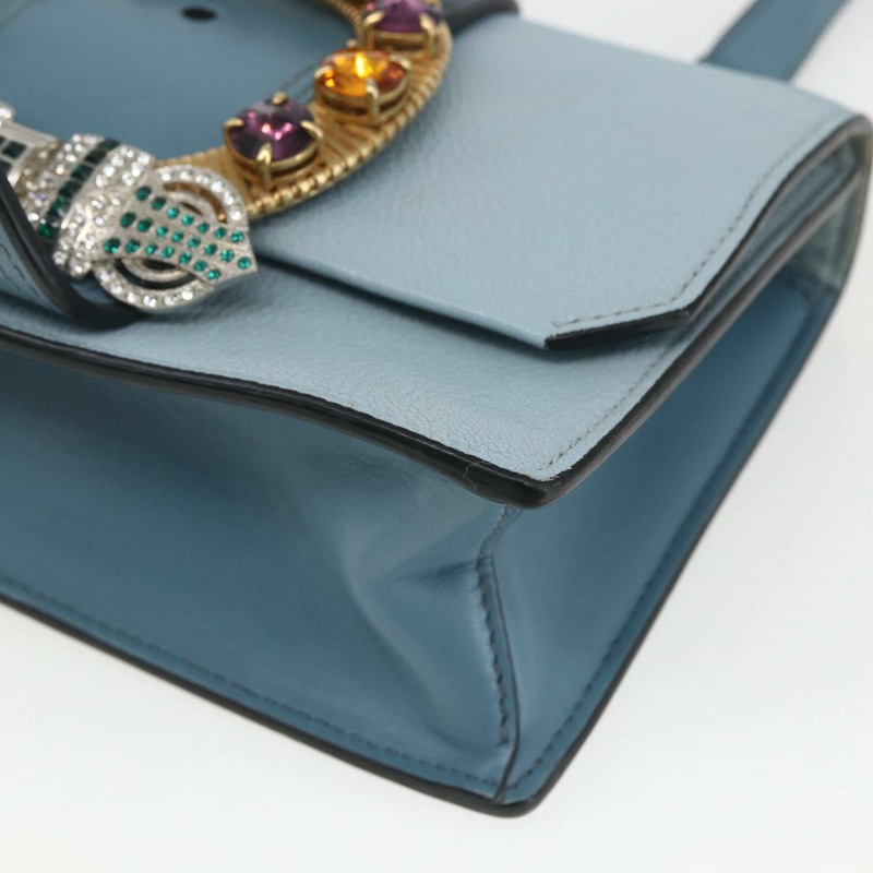 【日本直送】Miu Miu 皮革肩背包 淺藍色 金色 正品 ka1683V-7