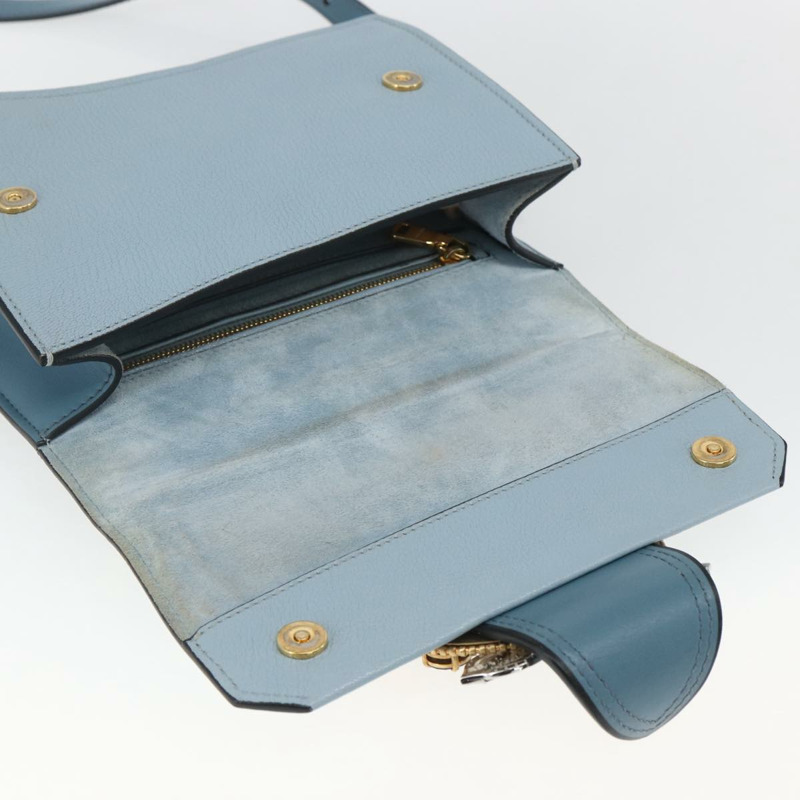 【日本直送】Miu Miu 皮革肩背包 淺藍色 金色 正品 ka1683V-8