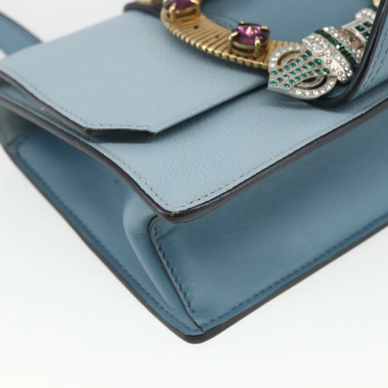 【日本直送】Miu Miu 皮革肩背包 淺藍色 金色 正品 ka1683V-14