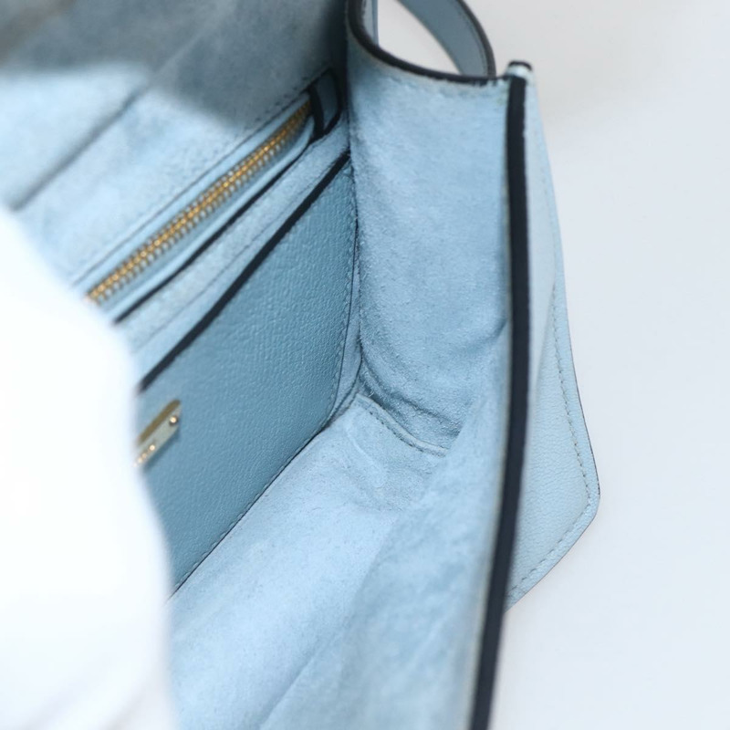 【日本直送】Miu Miu 皮革肩背包 淺藍色 金色 正品 ka1683V-20