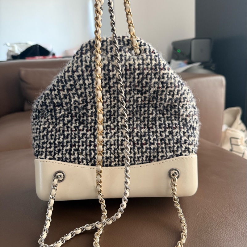 【95新 ✨ 全網最低價！】Chanel 香奈兒 Duma 毛呢雙肩包 duma黑白經典配色（下單前先詢問庫存❗️）-6