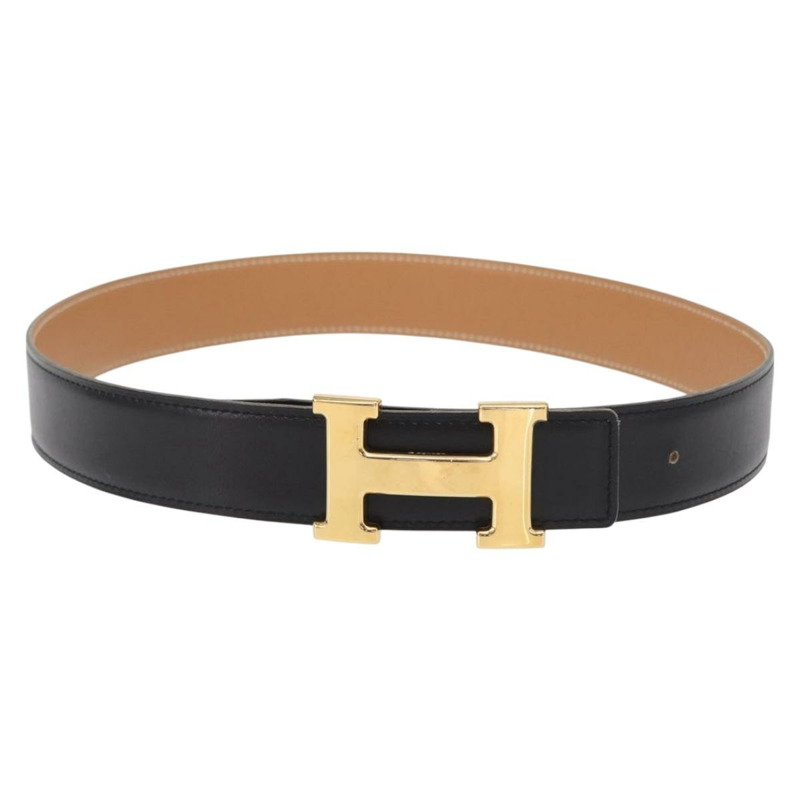 【日本直送】愛馬仕 Constance 皮帶 皮革 25.6"・27.6" 2 件組 黑色 正品 am10603-1
