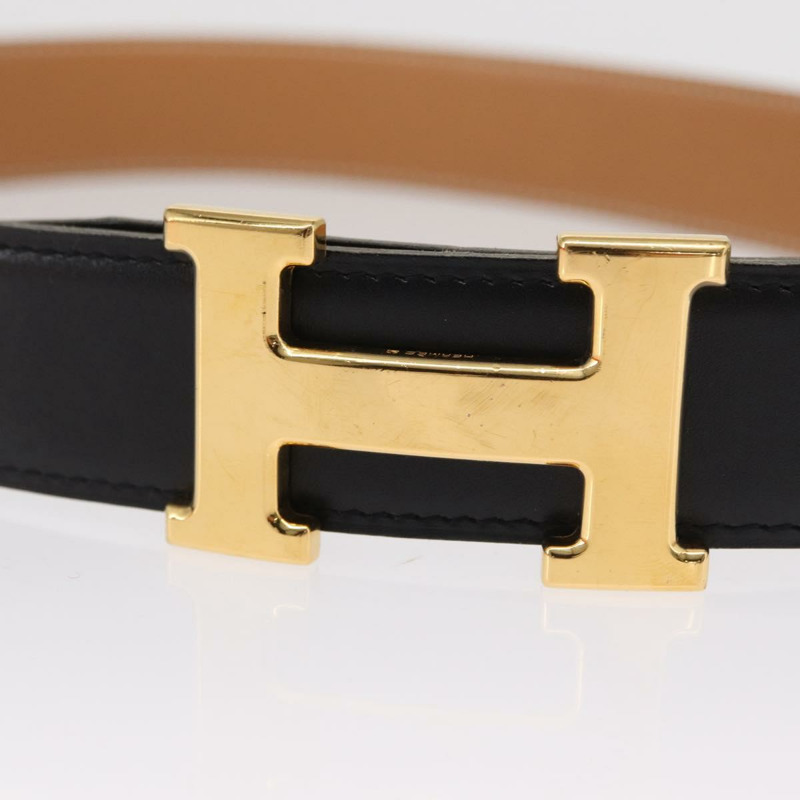 【日本直送】愛馬仕 Constance 皮帶 皮革 25.6"・27.6" 2 件組 黑色 正品 am10603-5
