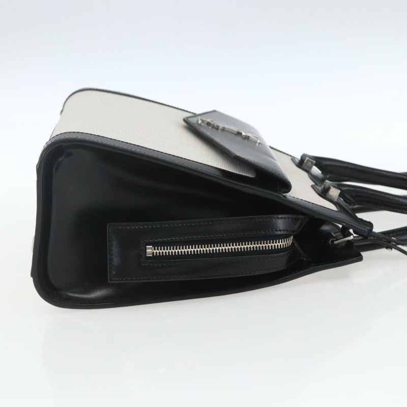 【日本直送】SAINT LAURENT Uptown 小號手提包 PVC 皮革 兩用 黑白配色 正品 ka1686SAM-3