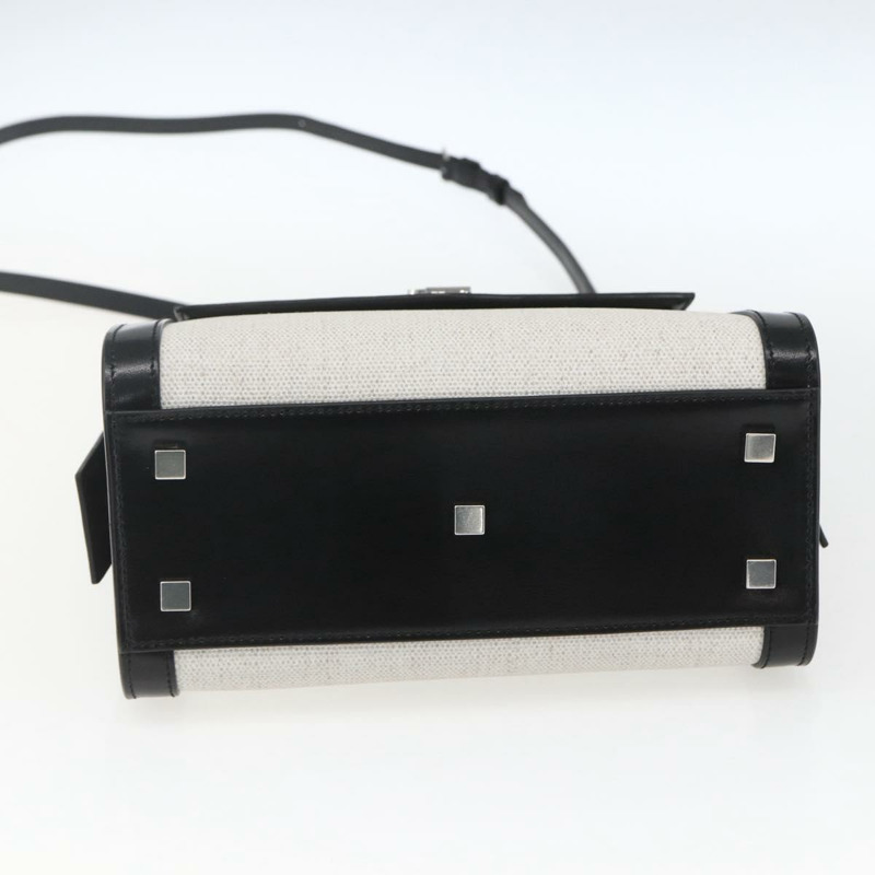 【日本直送】SAINT LAURENT Uptown 小號手提包 PVC 皮革 兩用 黑白配色 正品 ka1686SAM-4