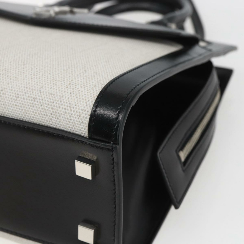 【日本直送】SAINT LAURENT Uptown 小號手提包 PVC 皮革 兩用 黑白配色 正品 ka1686SAM-15