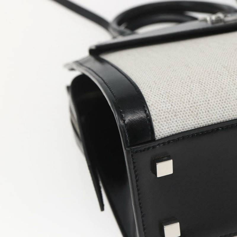 【日本直送】SAINT LAURENT Uptown 小號手提包 PVC 皮革 兩用 黑白配色 正品 ka1686SAM-16