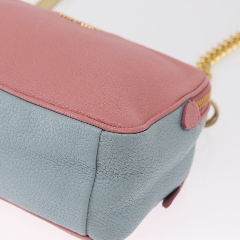 【日本直送】Miu Miu 鏈條單肩包 皮革 粉紅色 金飾 正品 ka1668V-14