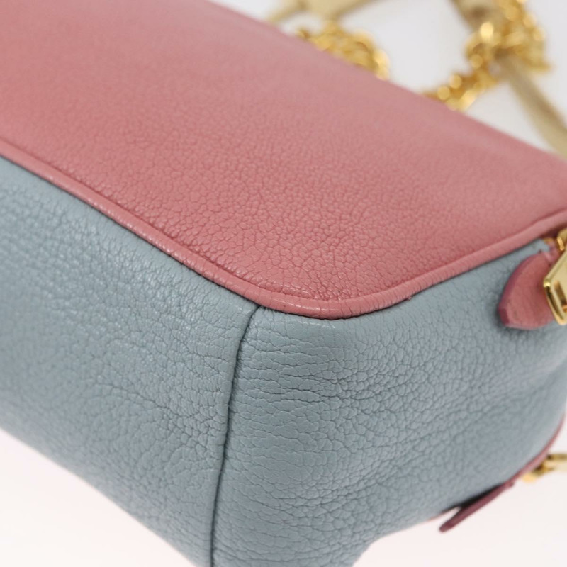 【日本直送】Miu Miu 鏈條單肩包 皮革 粉紅色 金飾 正品 ka1668V-16