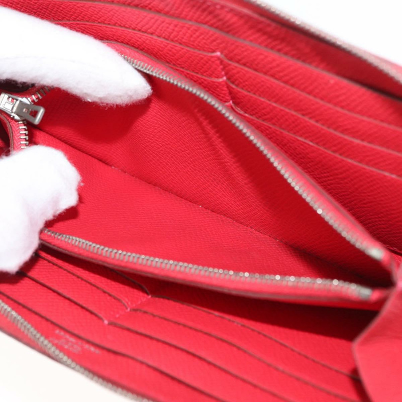 【日本直送】愛馬仕 Azap 長版絲綢皮夾 Epsom Rose Azare 正品 ka1727M-9