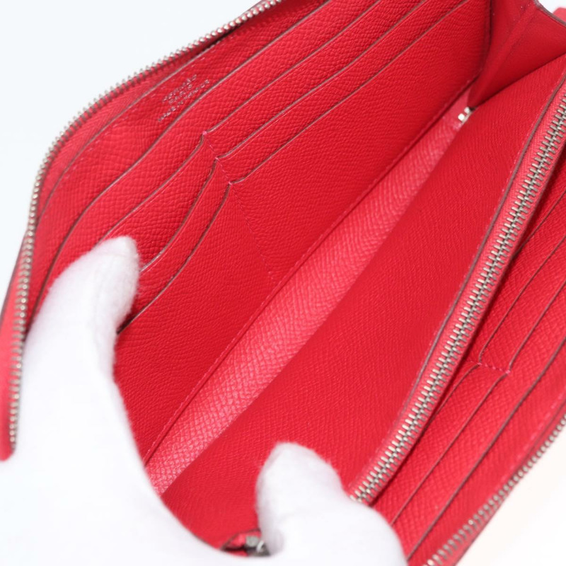 【日本直送】愛馬仕 Azap 長版絲綢皮夾 Epsom Rose Azare 正品 ka1727M-19