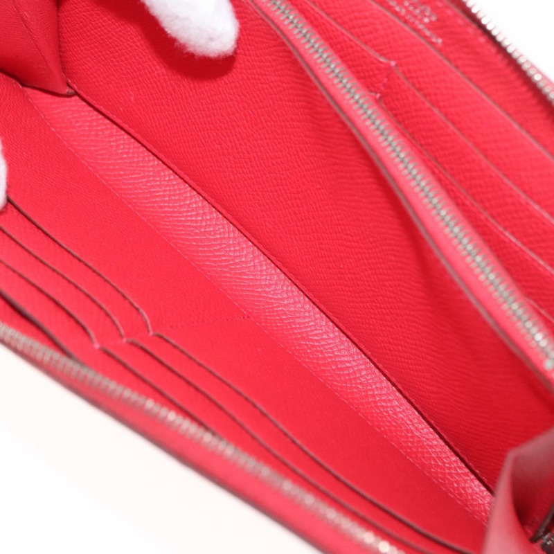 【日本直送】愛馬仕 Azap 長版絲綢皮夾 Epsom Rose Azare 正品 ka1727M-22