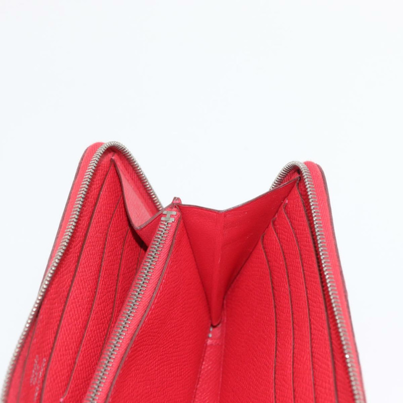 【日本直送】愛馬仕 Azap 長版絲綢皮夾 Epsom Rose Azare 正品 ka1727M-24