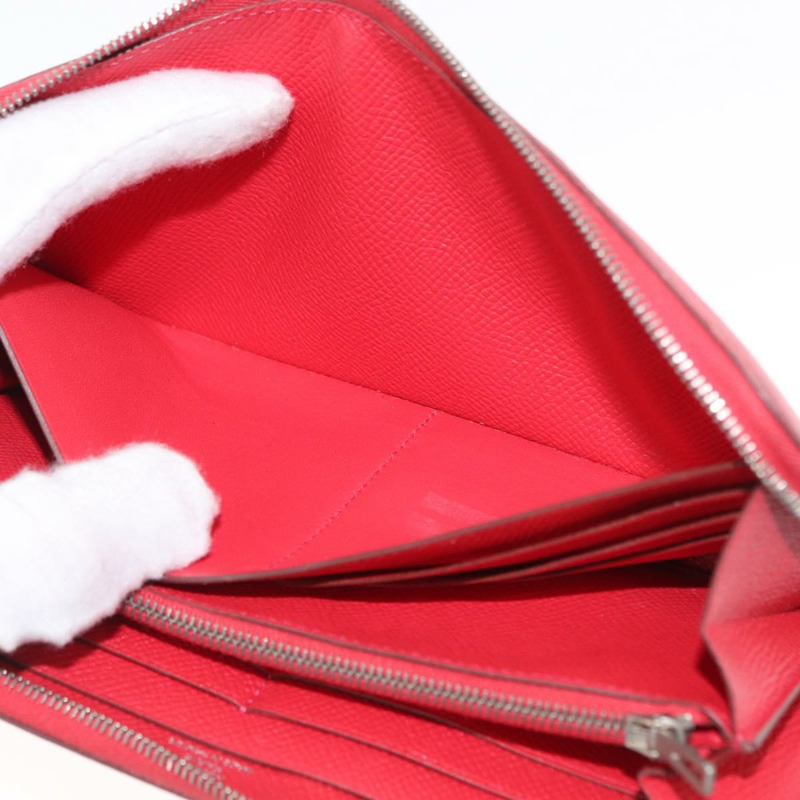 【日本直送】愛馬仕 Azap 長版絲綢皮夾 Epsom Rose Azare 正品 ka1727M-25